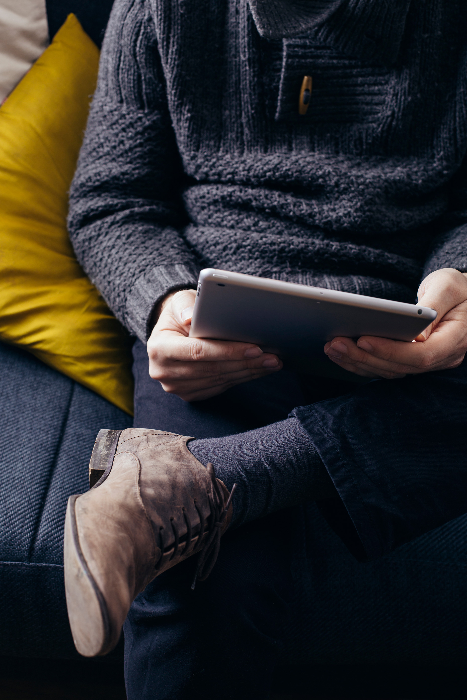 Holding a tablet